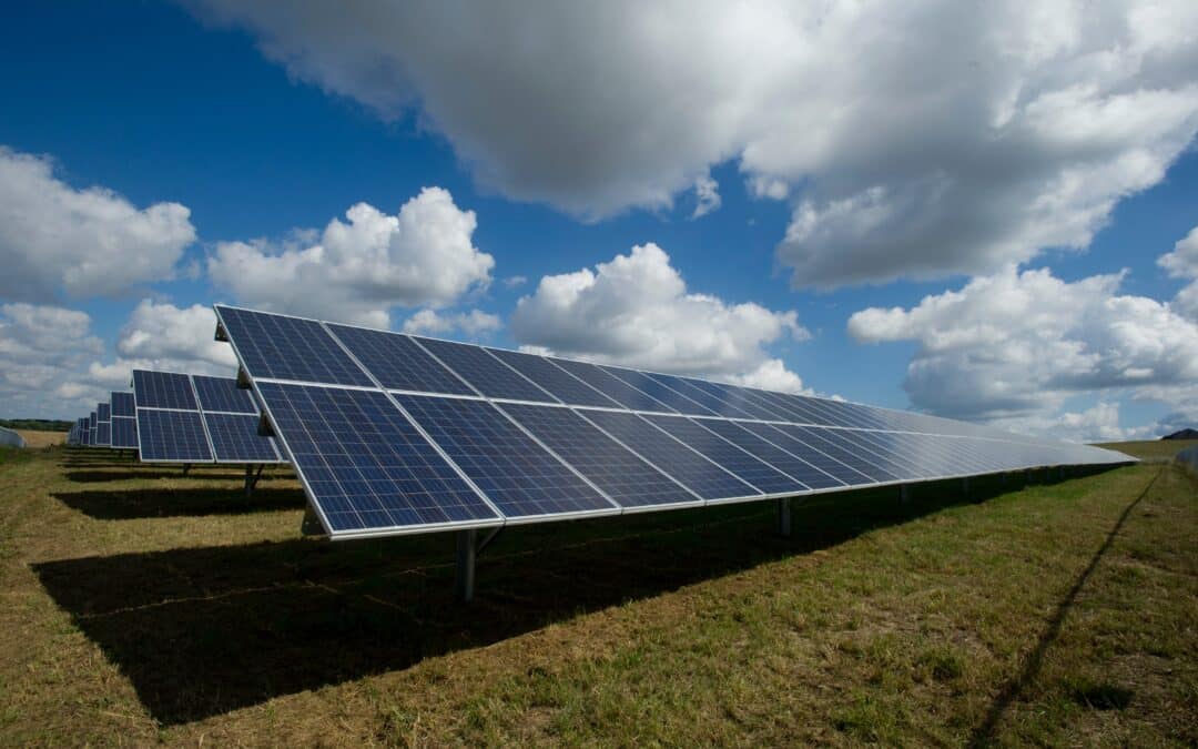 group of different types of solar panels outside