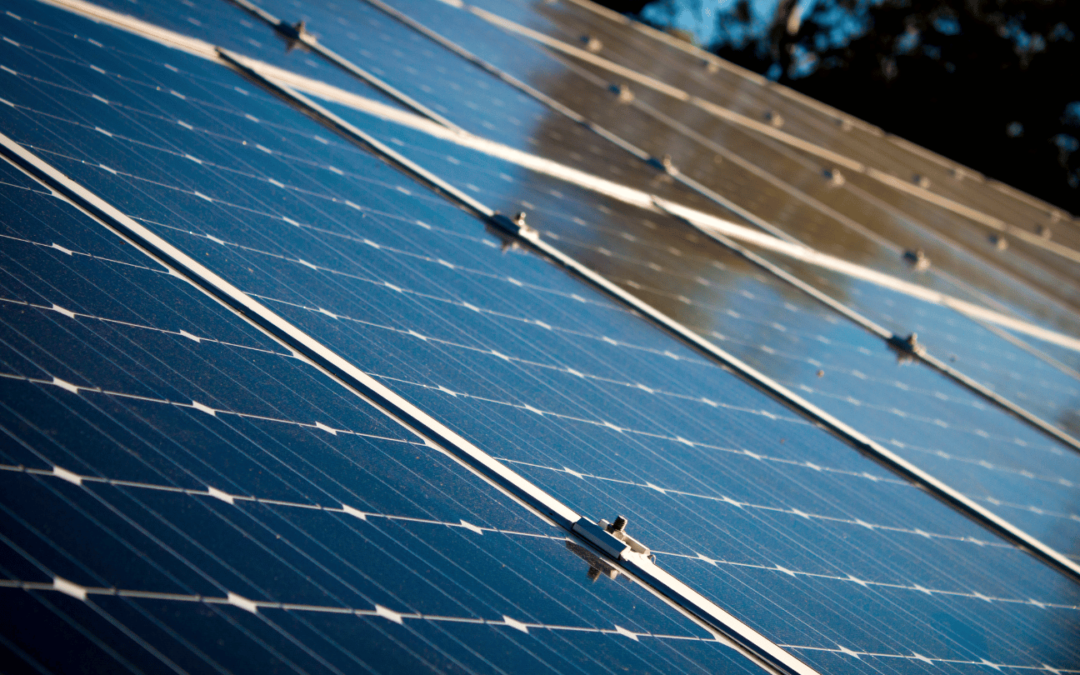 blue commercial solar system on orange county roof