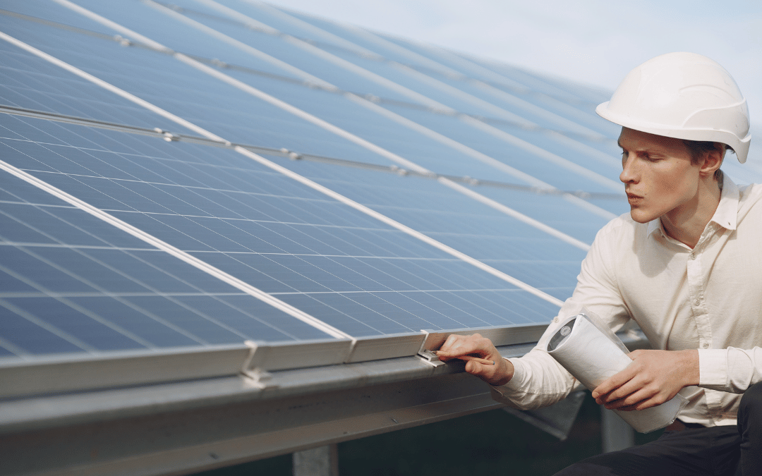 orange county solar technician inspecting anaheim solar panels