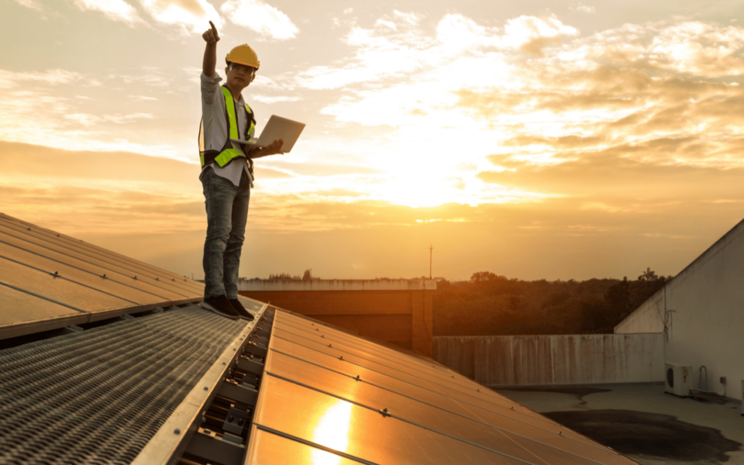 costa mesa solar panel installer on a roof